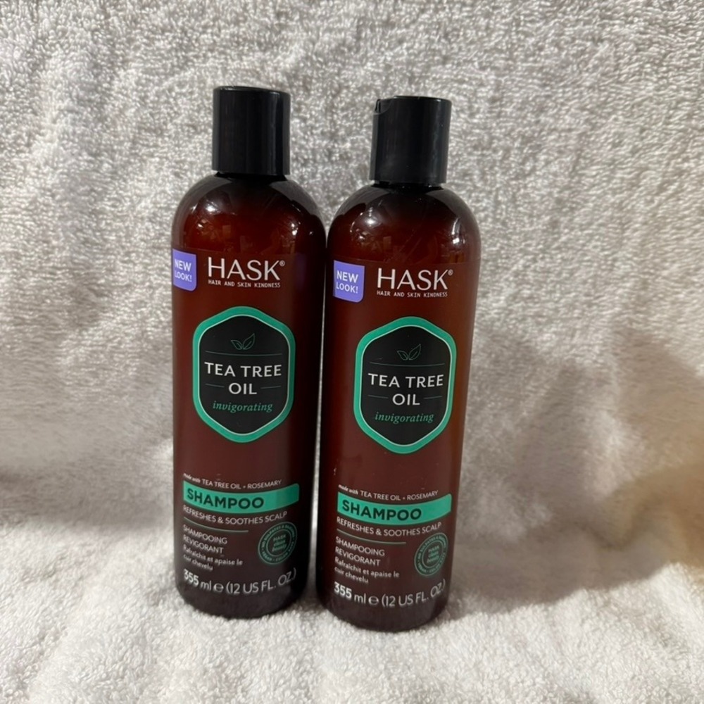 Hask Tea Tree Oil Invigorating Shampoo 12oz Lot of 2 Refreshing Scalp Care Vegan